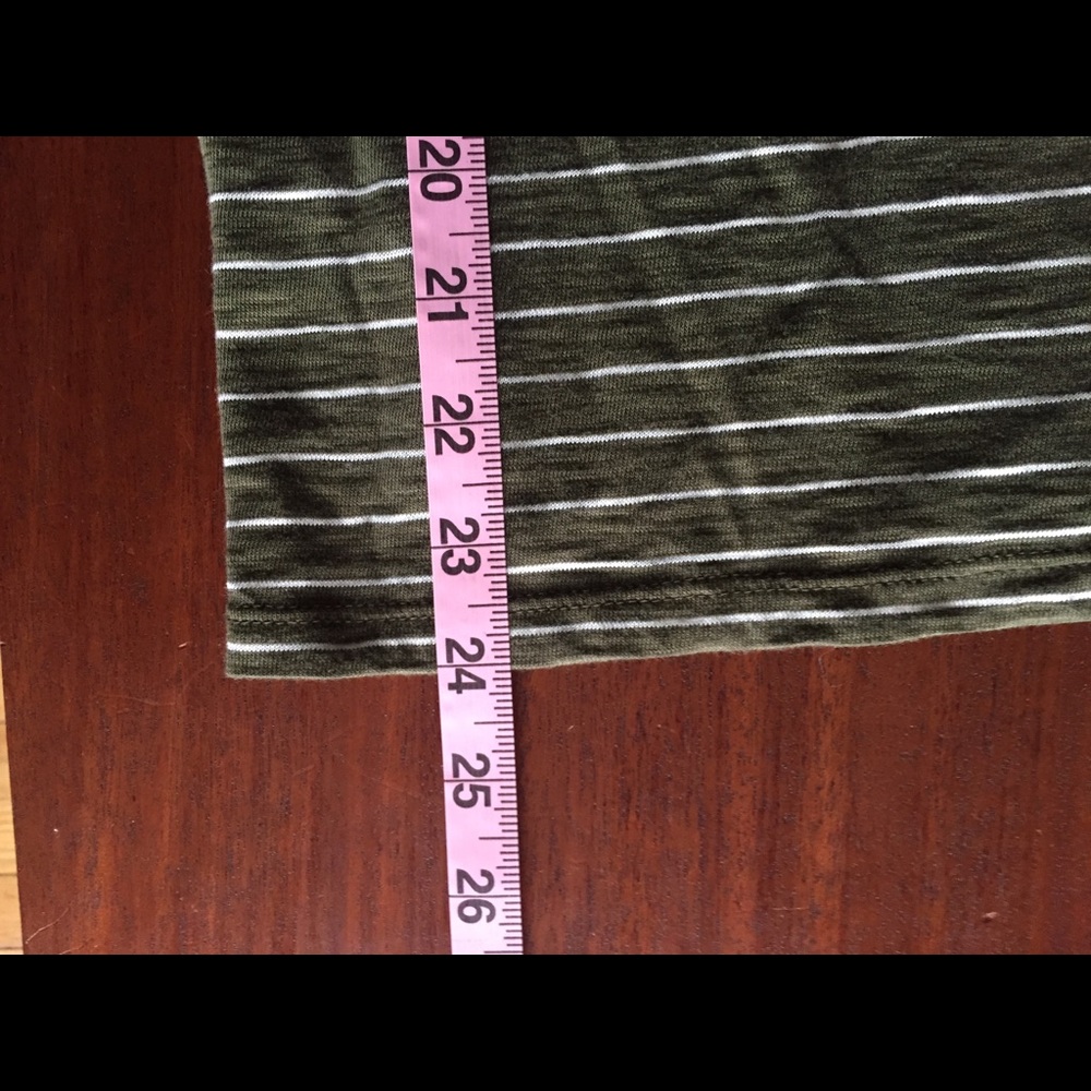 Talbots Petites Green White Striped Flowy Top - Picture 9 of 9